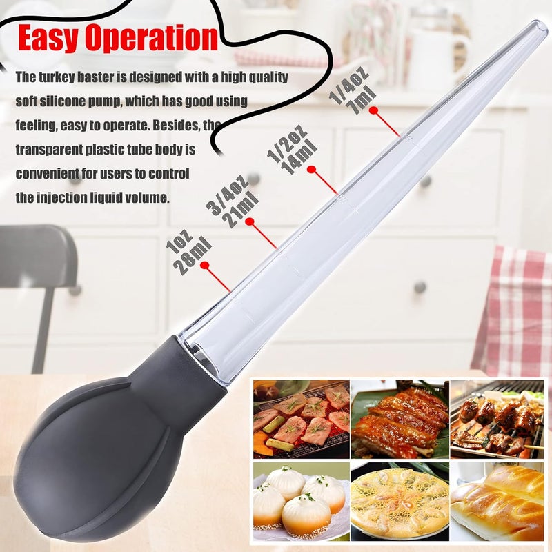 NTVKID Turkey Baster Food Grade Quality Bulb comes with 1 bigger size Basting Brush and 1 Cleaning Brush, for Cooking Basting with Detachable Round Bulb -Butter Drippings, Glazes, Roasting Juices for Poultry - Image 3